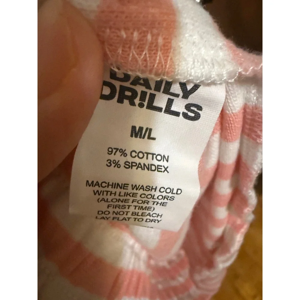 Daily Drills Cotton Striped Shorts Dusty Rose Stripe Size M/L